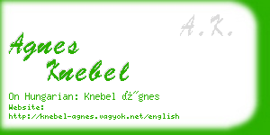 agnes knebel business card